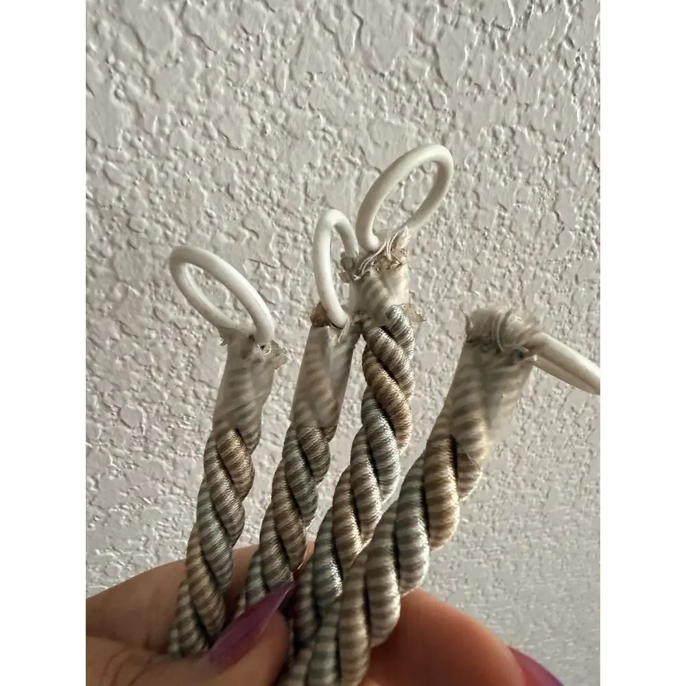 vintage-style curtain tiebacks gold and cream tassels with beaded accents